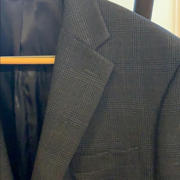 Mens Ralph Lauren sport coat 42L charcoal plaid - Picture 2 of 5